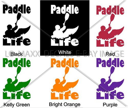 Decalcomania vinile taglio pressofuso Paddle Life Whitewater Kayak ricreativo River Sports - Foto 11 di 18