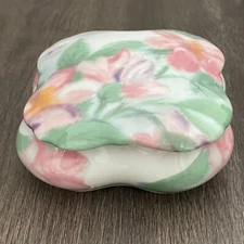 Jammet Seignolles Limoges France Reverie Floral Porcelain Covered Trinket Dish