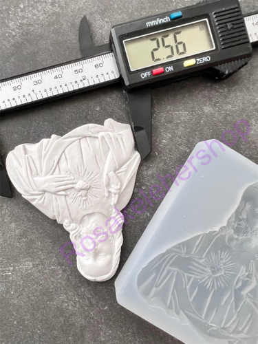 Sacred Heart-Jesus, handmade silicone mold (X-large-Saint) for crafts - Picture 6 of 7
