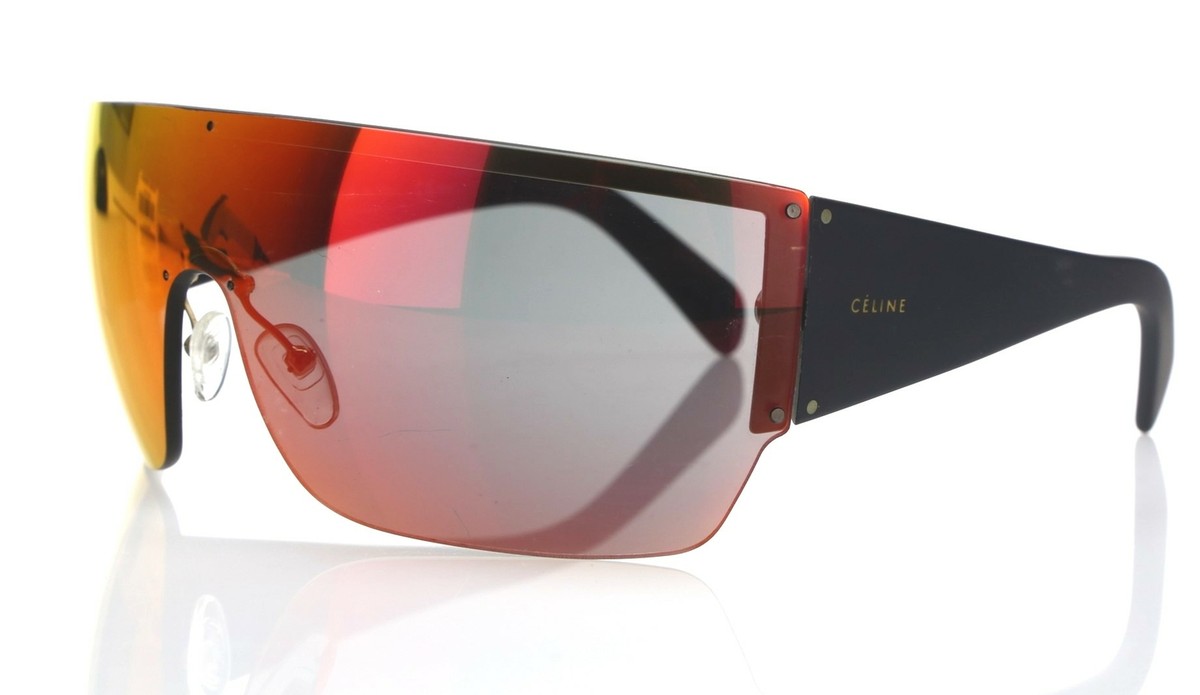 Celine 161362 Unisex CL 41075S Matte Black Mirrored Red