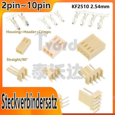 Steckverbindersatz KF2510 2,54mm 2P~10P Gehäuse + Pin Header + Crimpkontakte