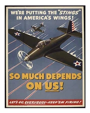 Vintage Aviation Poster Wall Art - Retro Military Decor Fine Art Print