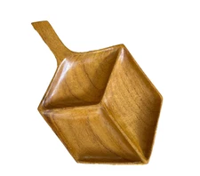 Wooden plate appetizer-Vintage Haitian Wood Genuine Taverneau.