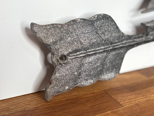 Vintage Metal Sailboat Weathervane Top Silver Sloop Sailing Nautical Marina - Picture 3 of 9