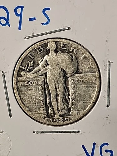 1929-S Silver Liberty Standing Quarter 25 Cents US Coin San Francisco