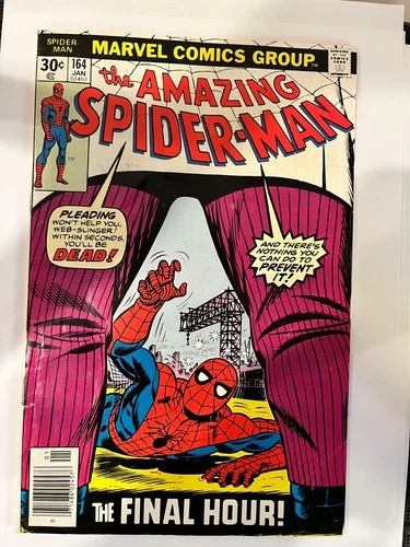 Amazing Spider-Man #164 (1977) – Kingpin vs Spider-Man – “The Final Hour!” – FN