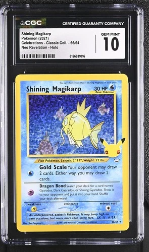 Shining Magikarp 66/64 Neo Revelation Holo Pokemon CGC 10 Gem Mint
