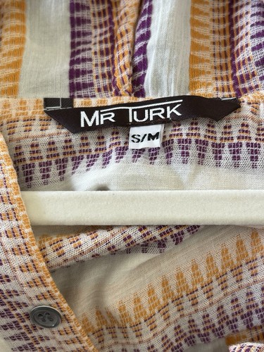 MR TURK Herren Kaftan Long Lounge Pullover Kapuze Knopf S/M 100% Baumwolle Taschen - Bild 9 von 9