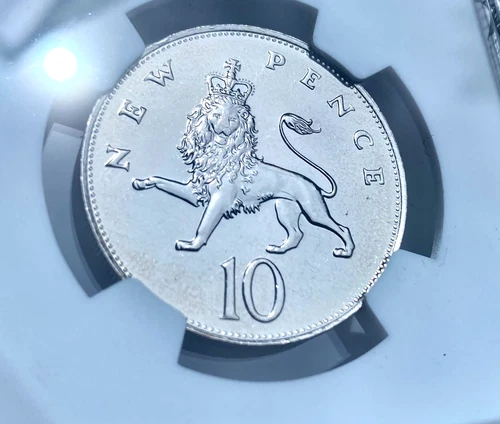1972 10p Crowned Lion Ten Pence NGC Proof PF68 Great Britain