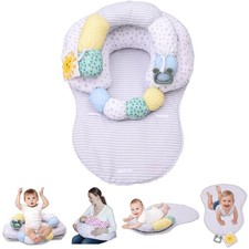 4-in-1 Tummy Time Baby Mat  Seated Support Cushion, Detachable Nursing Pillo...