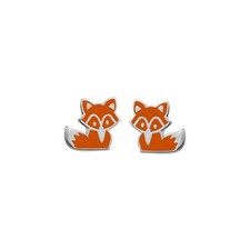 Jewelry Sterling Silver Fox Stud Earrings