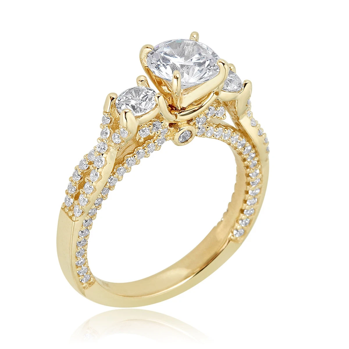 Cubic Zirconia Yellow Gold 10k Engagement & Wedding Jewelry for