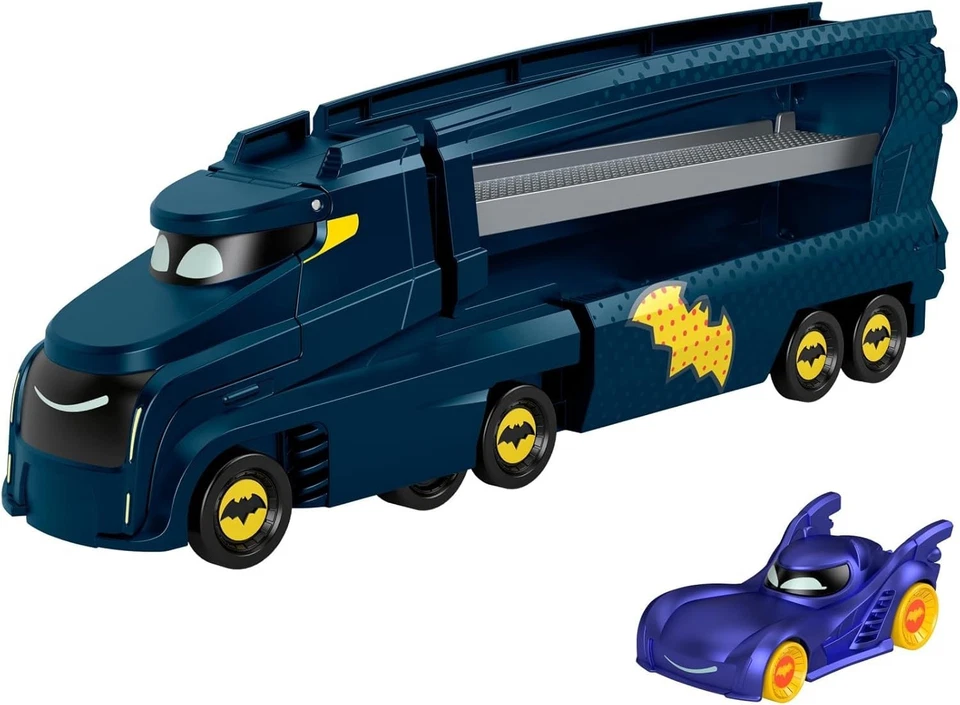 Mattel Fisher Price Batcamion Playset Camion + Batmobile Scala 1:55 Hmx07 - Immagine 2 di 4