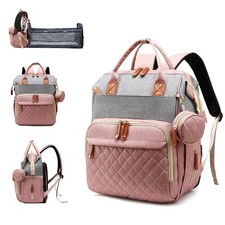 Diaper Bag with Changing Station, Waterproof 3 in 1 Diaper Backpack with Fold...