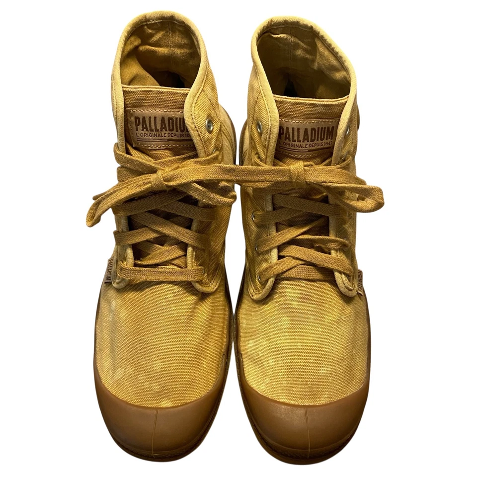 Botas altas Palladium Pampa para hombre 12 marrón lona combate con cordones botas de trabajo altas Foto 2 de 4