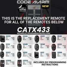 Code Alarm CATX433 Replacement Remote FCC ID: ELVATPA or GOH-FRDPC2002