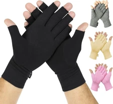 Vive Rheumatoid Arthritis Gloves - Men and Women Fingerless Compression Wrap