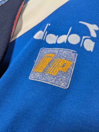 Diadora Italy Track Jacket Mens Small 1990 Football Tracksuit Top Blue Italia - Picture 5 of 19