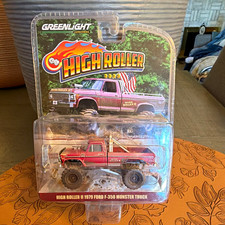GreenLight High Roller 1:64 1979 Ford F-350 Monster Truck Red Diecast LE