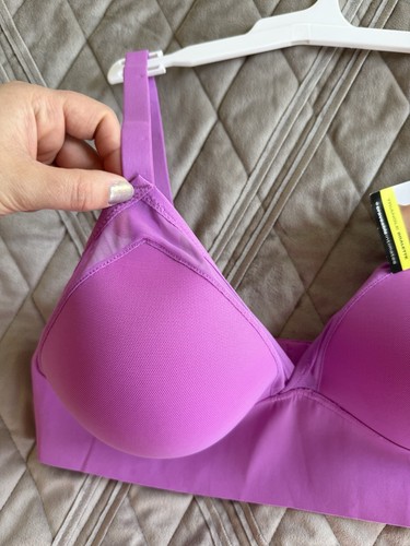 Bralette triángulo con ribete de malla para mujer Maidenform M MBT105, magenta, 3X-grande - Imagen 5 de 12
