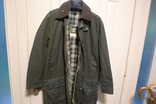 BARBOUR - A200 BORDER WAX COTTON JACKET - SAGE - MADE IN UK - 2 CREST - 36