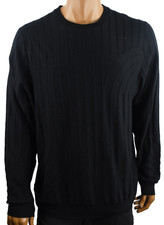 Alfani Mens Sweater New XXL Black Merino Wool Crew Neck knit Pullover Soft