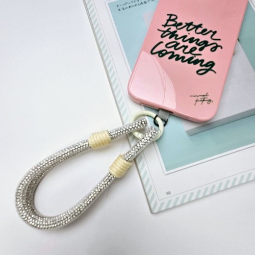 Bling Bling Rhinestone Phone Lanyard Anti-lost Wrist Rope Phone Accessories - Photo 11 sur 22