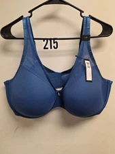 Curvy Couture Women's Bra NEW BLUE Mesh 44H Underwire Padded Sheer STYLE 1310