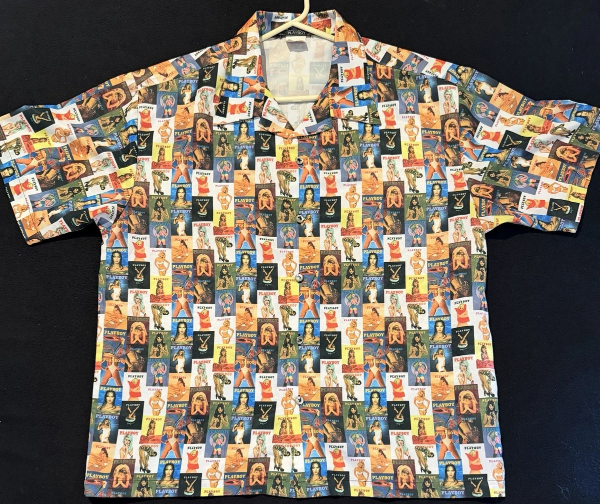 Playboy Short Sleeve Button-Up Casual Button-Down Shirts for Men 