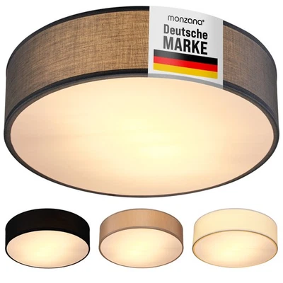 MONZANA® Deckenleuchte Deckenlampe Stoff 38cm E27 Rund Schlafzimmer Wohnzimmer - Bild 1 von 4