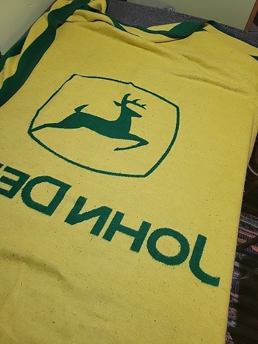 John Deere Throw Blanket by Biederlack Spellout 71 X 58 Large Size USA Cozy Soft - Picture 7 of 8