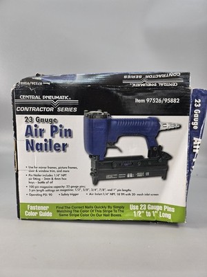 Central Pneumatic Contractor Series 23 Gauge Air Pin Nailer New In Damaged Box