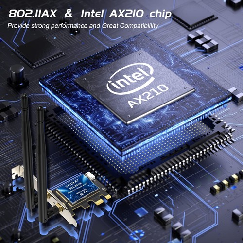 EDUP PCIe WiFi 6E Card Bluetooth 5.2 AX 5400 Mbps AX210 Tri-Band 6Ghz/5.8GHz/... - Picture 4 of 8