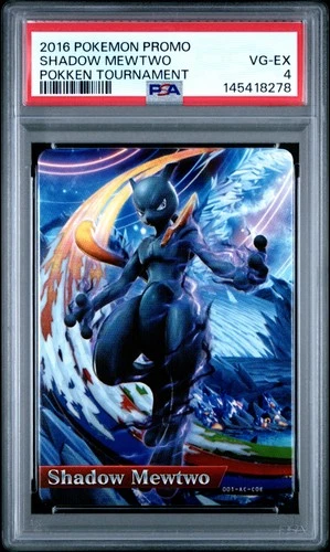 2016 POKEMON PROMO POKKEN TOURNAMENT SHADOW MEWTWO PSA 4