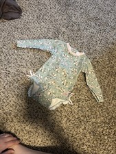 Ruffle Butts Toddler Swimsuit Rash Guard Long Sleeve 18-24 Months Floral Design