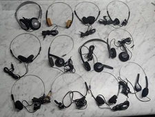MOSTLY BROKEN ~ FOR PARTS ~ Lot Of 12 Vintage Stereo Headphones ~ Various Brands