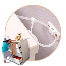 12 Pairs Furniture Anchors for Baby Proofing anti Tip Child Safety Cabinet Strap