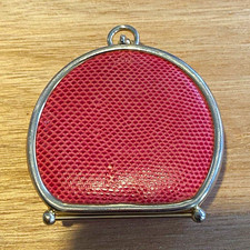 Neiman Marcus Genuine Reptile Coin Purse Pink Kiss Lock Vintage Made in Spain