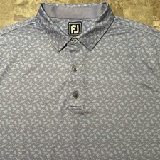 Footjoy Polo Shirt Mens Large Athletic Fit Hawaiian Floral Short Sleeve Golf