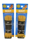 Shoe Gear Heavy Duty Round Boot Laces Work Shoes 72” Yellow Brown #30 Lot of 2