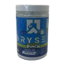 Ryse Loaded Pre Workout Supplement Pumps & Energy - Sour Blue Raz - Size: 15.3oz