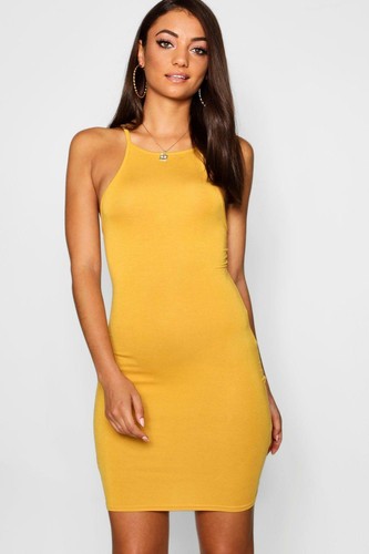 High Neck Cami Bodycon Dress 