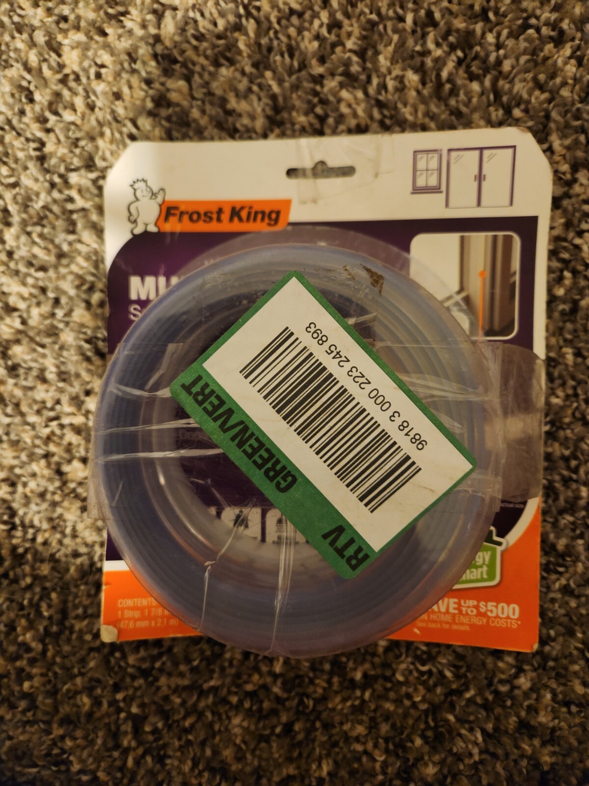 84 in. x 1.87 inch. Clear Patio Door Weatherstrip Self Stick