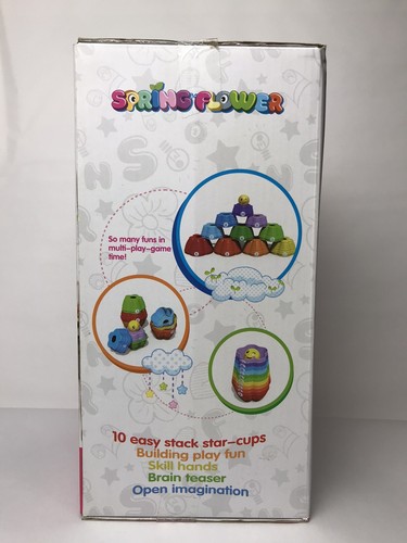 Regenbogen Sterne Stapelspielzeug für Kinder 6 Monate + Lernspielzeug (Frühlingsblume) - Bild 5 von 7