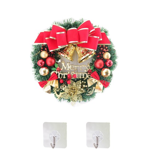 12in Christmas Wreath Window Front Door Wall Hanging Tree Garland Bell Decor New - Picture 5 of 23
