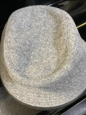 Hermes Women Bucket knit hat Wool 60% Bunt trimming lambskin Gray