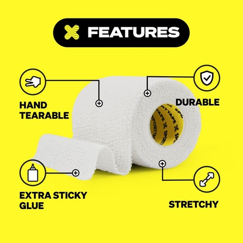 6 ROLLS - SPORTTAPE Tear EAB - 3 Sizes - Rugby Lifting, Finger & Wrist Tape - Picture 6 of 56