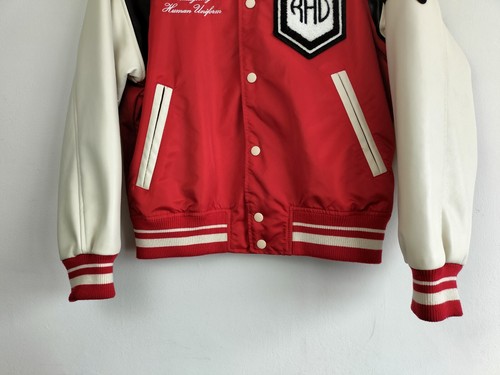 Zara Rhuigi Red & White Rare Snap Patch Varsity Bomber Jacket- Men's Small - Picture 4 of 13