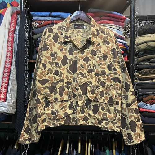 Vintage 70s Red Head Duck Camo Hunting Over Shirt Jacket Size Large Lightweight - Picture 2 of 10
