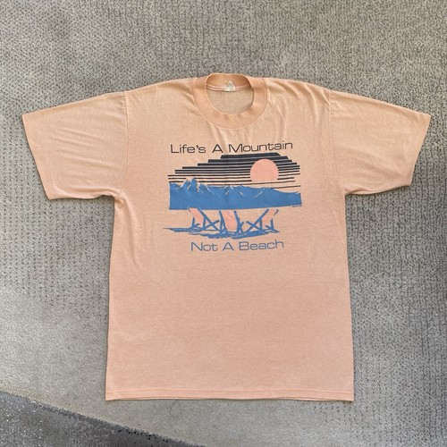 Vintage 80s XL Life’s A Mountain Not A Beach T Shirt Vacation